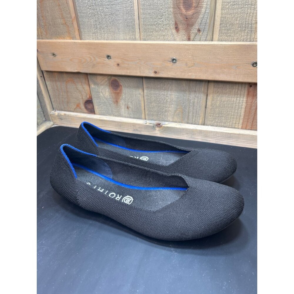 Rothys Womens Black Flats W11 Sustainable Recycled Materials Knit Fabric